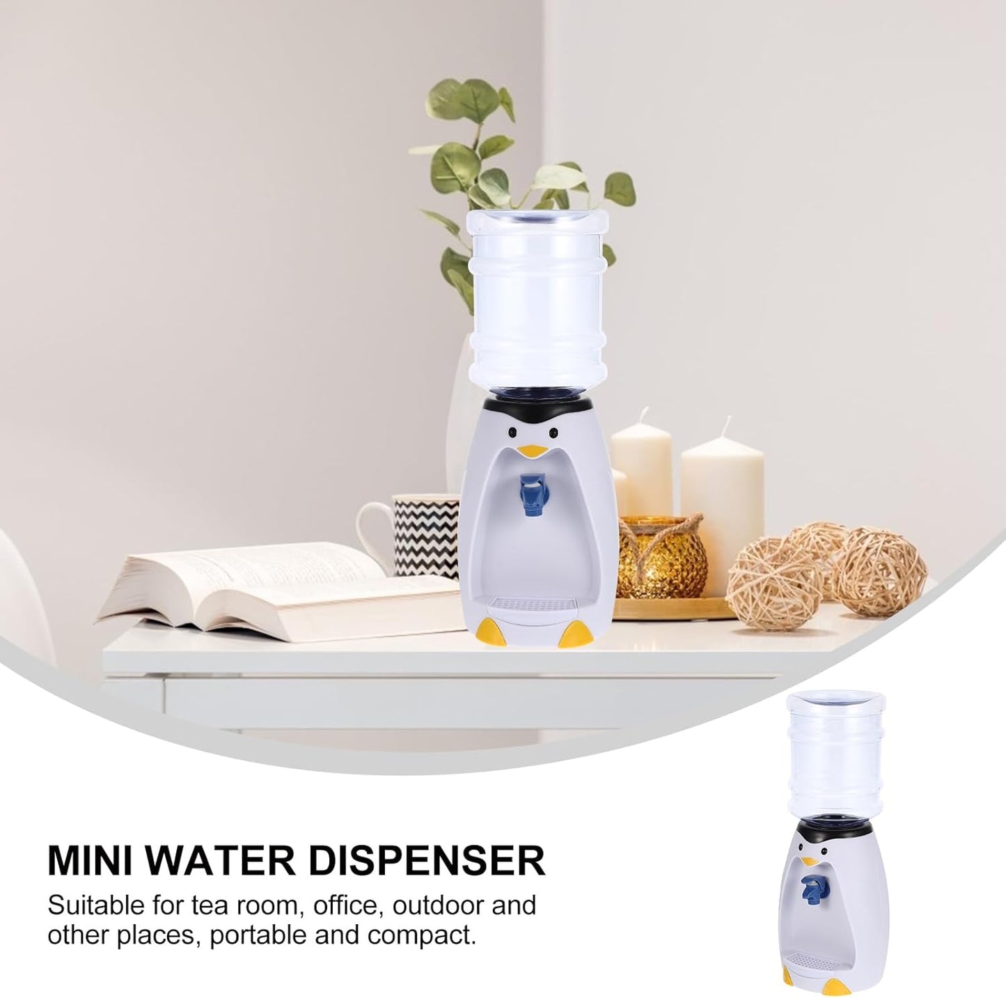 ABOOFAN 1Pcs Wasserspender Handwasserpumpe Mini-Trinkspender Wasserkocher Wasserkessel Wasserkühler for House Getränkeautomat in Pinguin-Design small Wasserflasche Büro