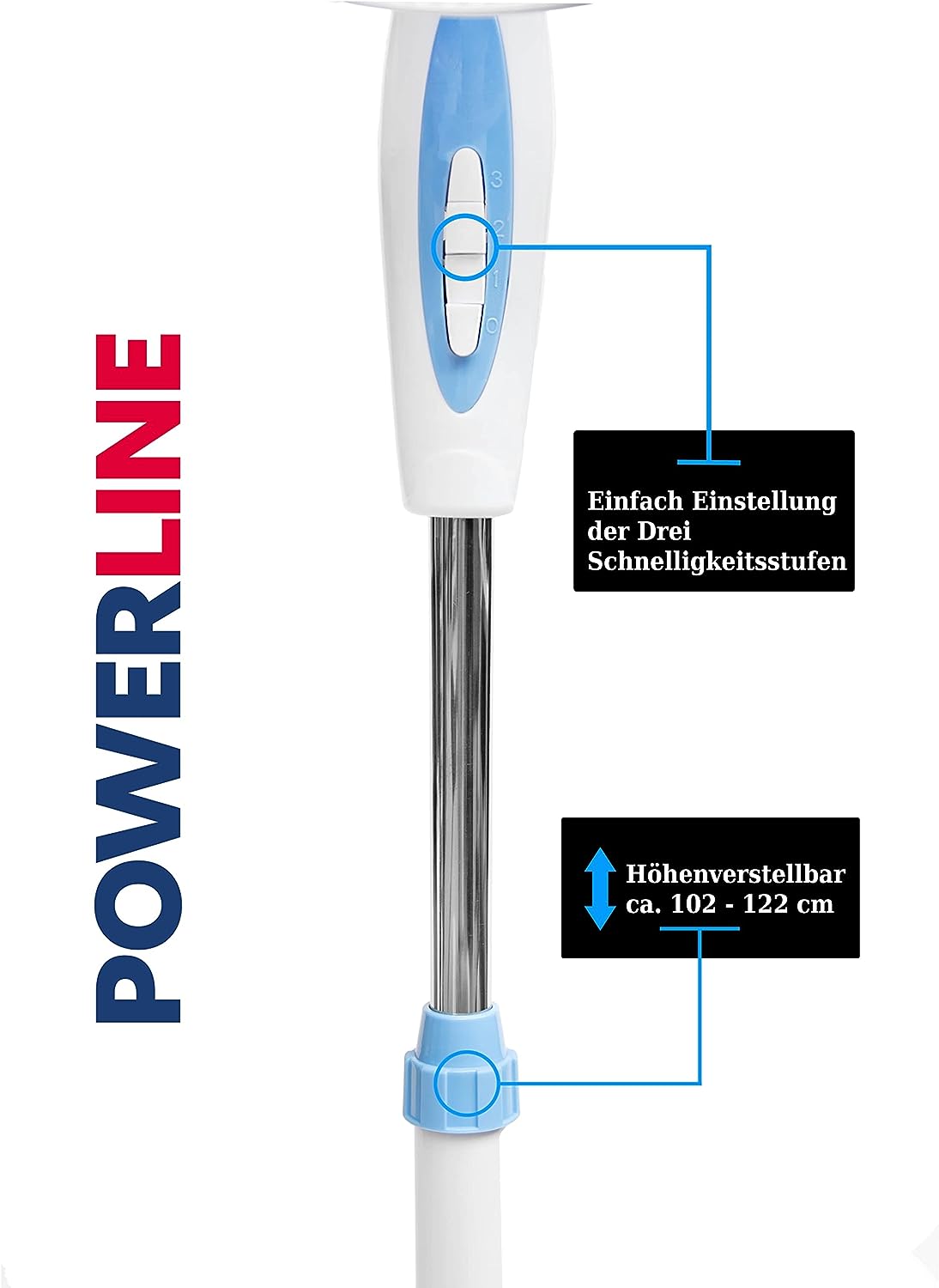 PowerLine Standventilator SkyBlue 40 cm