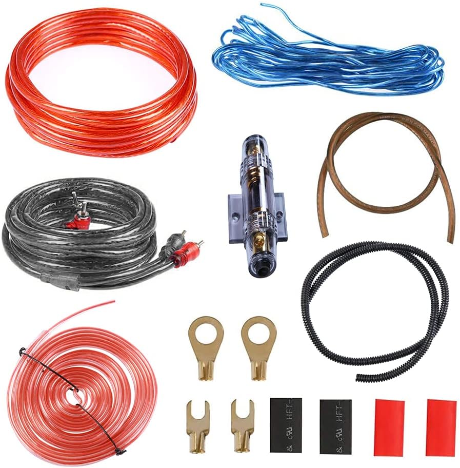 YeenGreen 8GA Auto Verstärker Kabel Set, 15 Stück Verstärker Leistungsverstärker Kabel Car Audio Wire Einbauset Verstärker Auto Anschlussset Kabelset Einbauset Kabelset 1000W