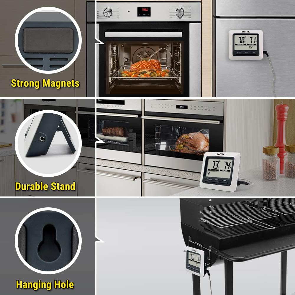 Umi. Fleischthermometer, digitales Bratenthermometer, Ofenthermometer, Grillthermometer, Barbecue Smoker Kerntemperaturthermometer mit Sonde für das Kochen von Fleisch in der Küche
