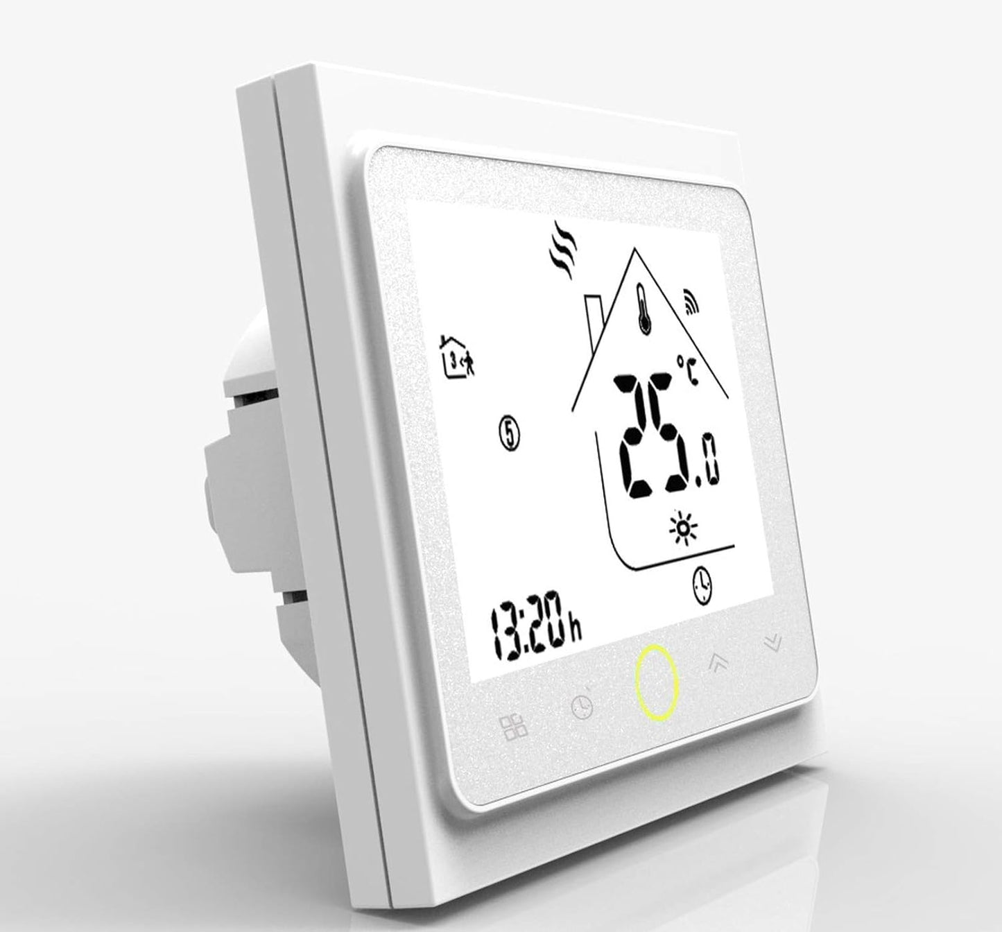 Thermostat intelligent Wi-Fi, régulateur de température d'eau, chauffe-eau électrique, chaudière à eau et gaz, compatible avec Alexa et Google Home (blanc, BHT-002-GCLW (Wi-Fi))
