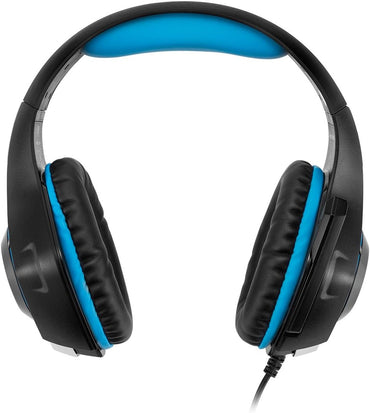 Beexcellent GM-1 Kabelgebundenes 3,5-mm-Over-Ear-Pro-Gaming-Headset Surround-Sound-Kopfhörer mit LED-Beleuchtung und Mikrofon für PS4, Xbox One, PC, Laptop, Tablet, Handy (Blau)