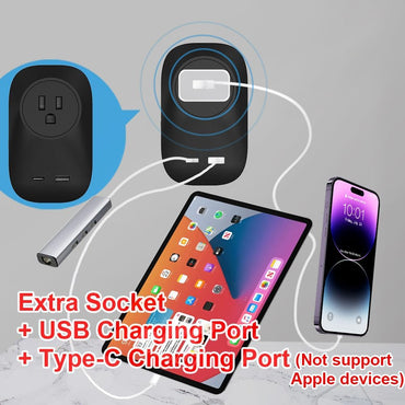 EU Plug Kinetische batterielose Türklingel, Yiroka kabellose Türklingel mit 1 Sender und Empfänger, IP55 wasserdicht, 58 Klingeltöne, (1 Sender + 2 Empfänger)