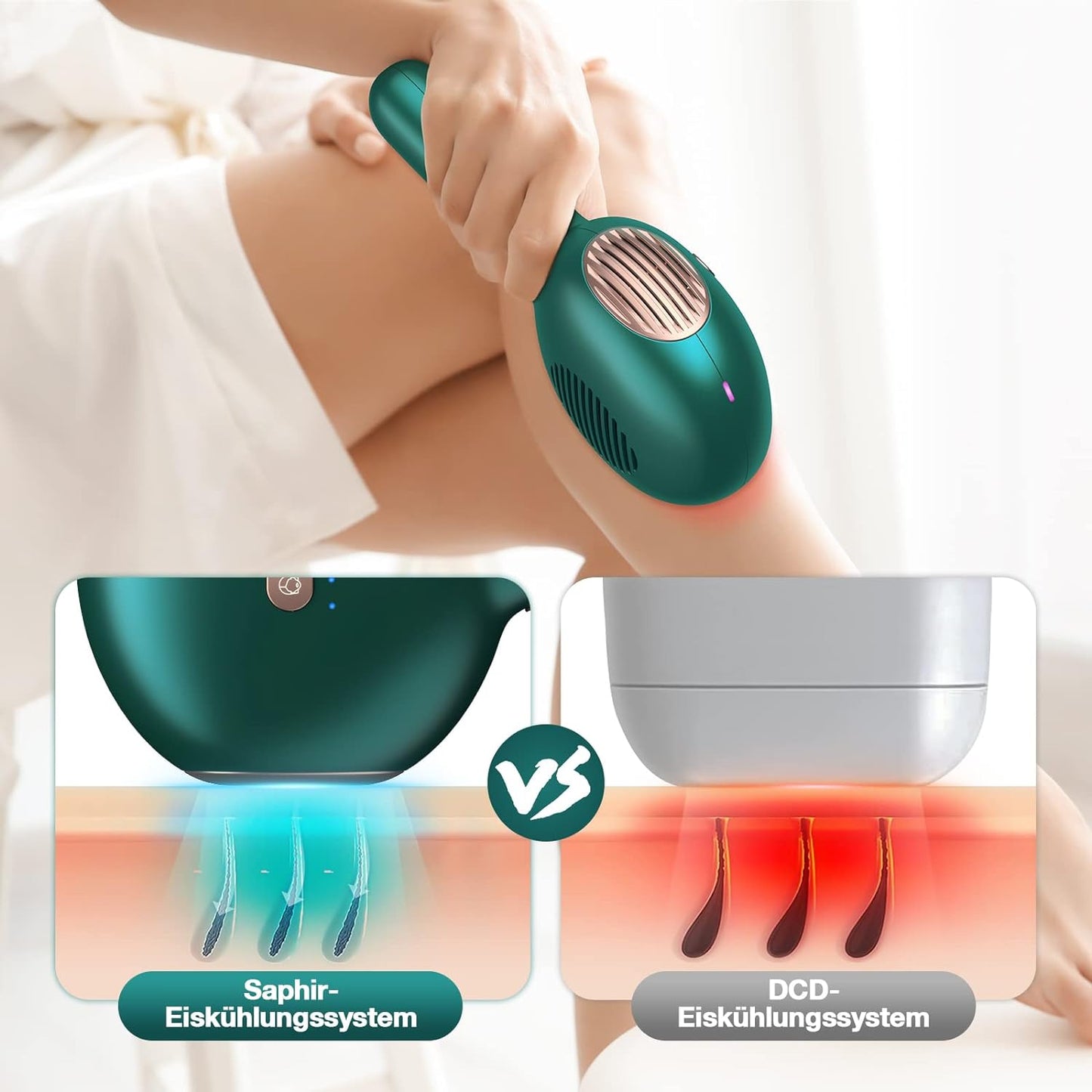 NICEBLE IPL Haarpflege mit Saphir-Eis-Kühlsystem, sorgenfreie Haarpflege für Frauen und Männer, Verbessern Sie die Haarpflege für Ihr Zuhause mit Körper- und Gesichtsmodus