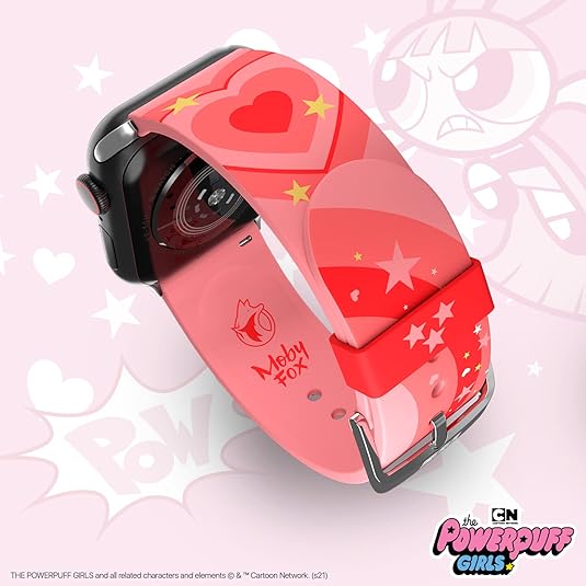 Powerpuff Mädchen Smartwatch Band – Offiziell lizenziert, kompatibel mit der Größe und Serie der Apple Watch (nicht im Lieferumfang enthalten)