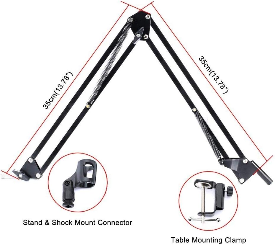 Kit de radio de studio de microphone à condensateur professionnel LYPULIGHT BM-800 avec bras de montage pour l'audio