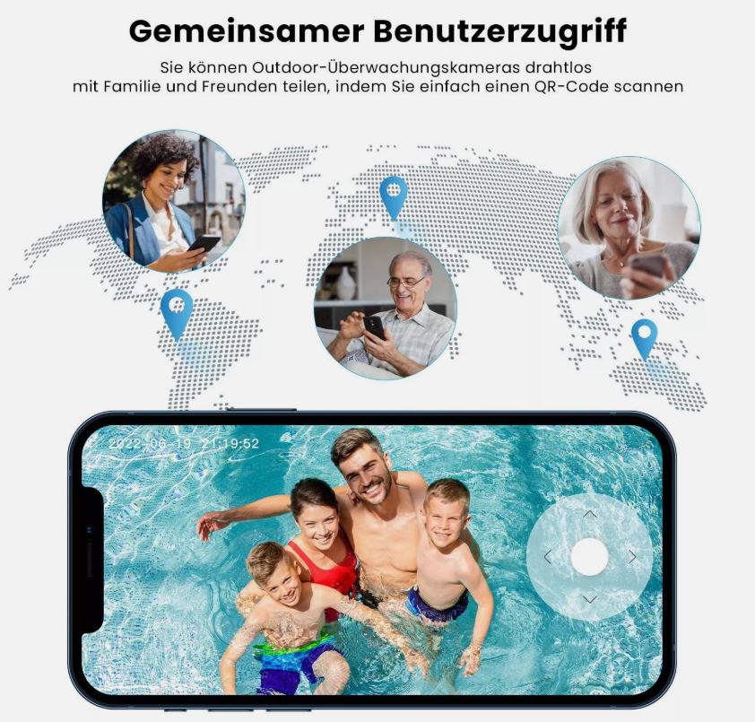 ieGeek Akku ÜberwachungsKamera Außen WLAN Outdoor Kabellos Kamera mit Solarpanel