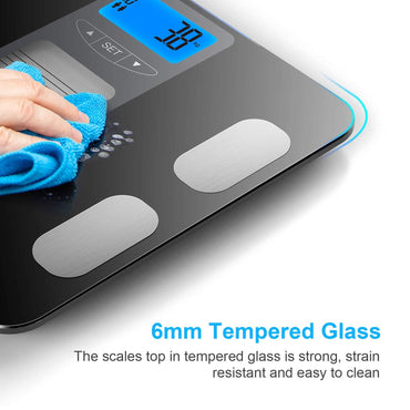 TechRise Körperfettwaage, digitale Körperfett-Personenwaage , intelligente Waage, automatische 10-Benutzer-Erkennung, Körperzusammensetzung für Gewicht,