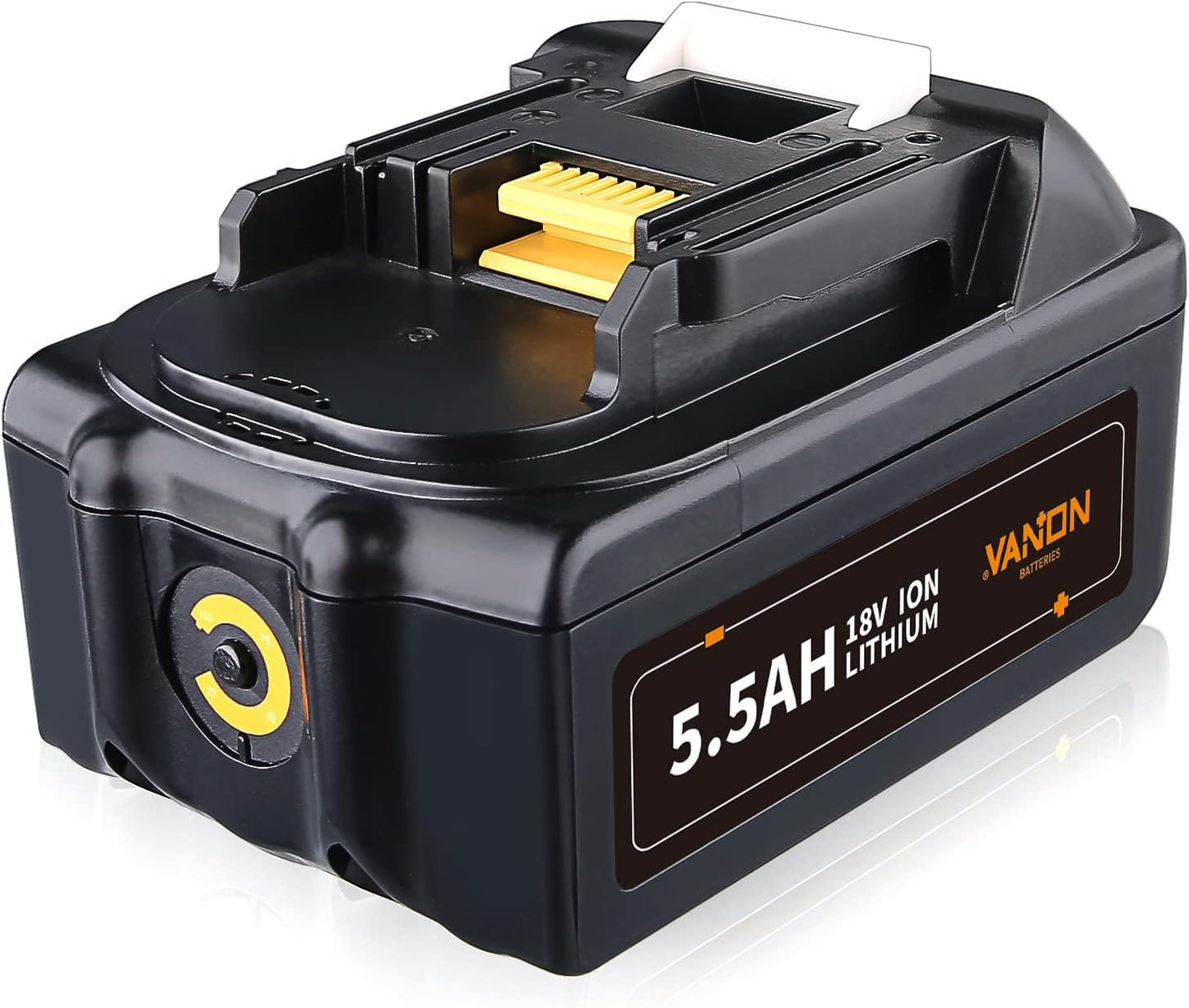 VANON BL1860B 18 V 5,5 Ah Lithium-Akku, kompatibel mit Makita 18 V Akku BL1850B BL1850 BL1830B BL1830 BL1840B BL1840 BL1860 194205-3 LXT-400 Akku-Elektrowerkzeuge