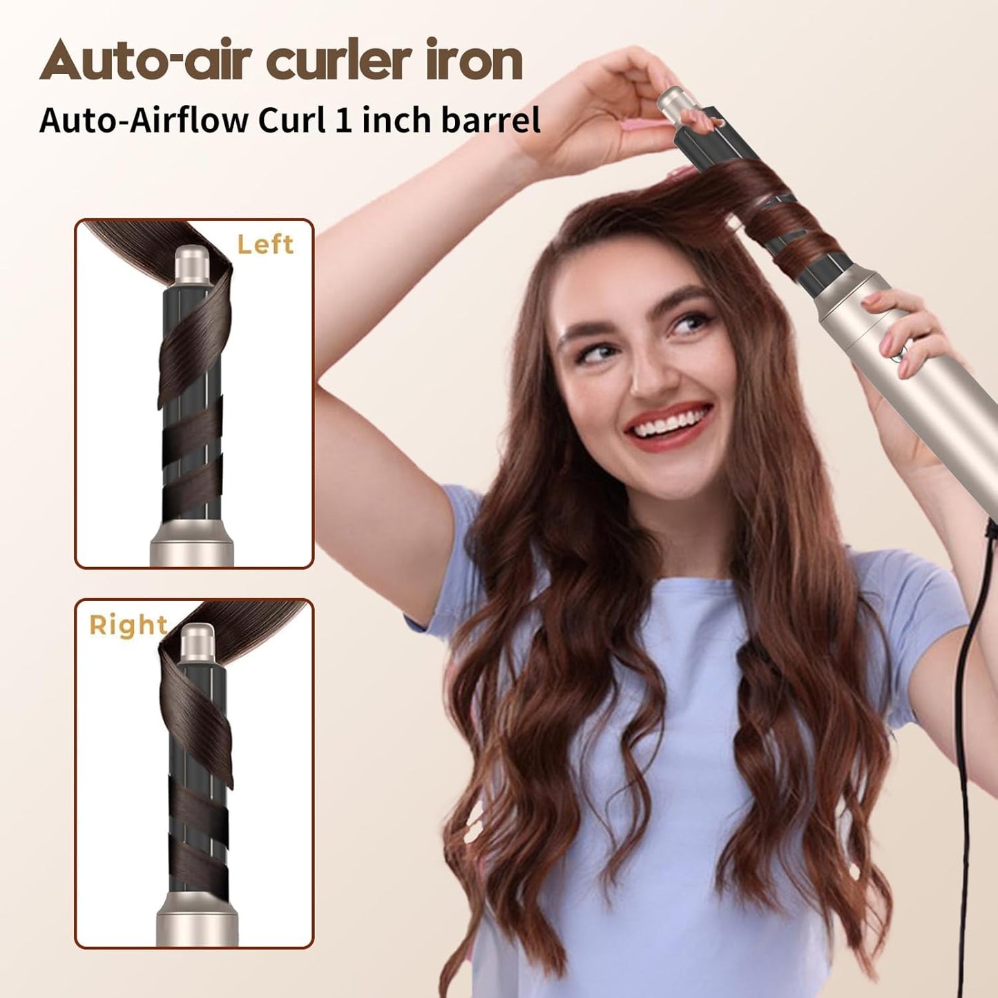 Hairstyler Airstyler, Hair Styler set 6 in 1 mit Haartrockner Föhn, Föhnbürste, Haartrockner für Trocknen, Glätten, Locken und Volumen, Massagekamm mit Ionen-Pflege für alle Haar Styling