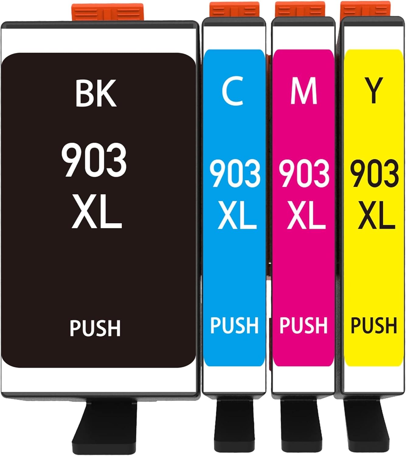akaca 4 Pcs 903XL Druckerpatronen Kompatibel mit HP 903 903XL Patronen (1 Schwarz, 1 Cyan, 1 Magenta, 1 Gelb), für HP Officejet 6950, OfficeJet Pro 6960, 6970