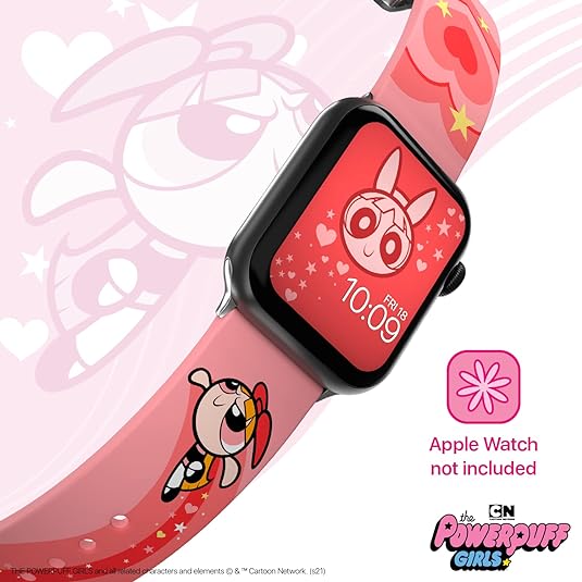 Powerpuff Mädchen Smartwatch Band – Offiziell lizenziert, kompatibel mit der Größe und Serie der Apple Watch (nicht im Lieferumfang enthalten)