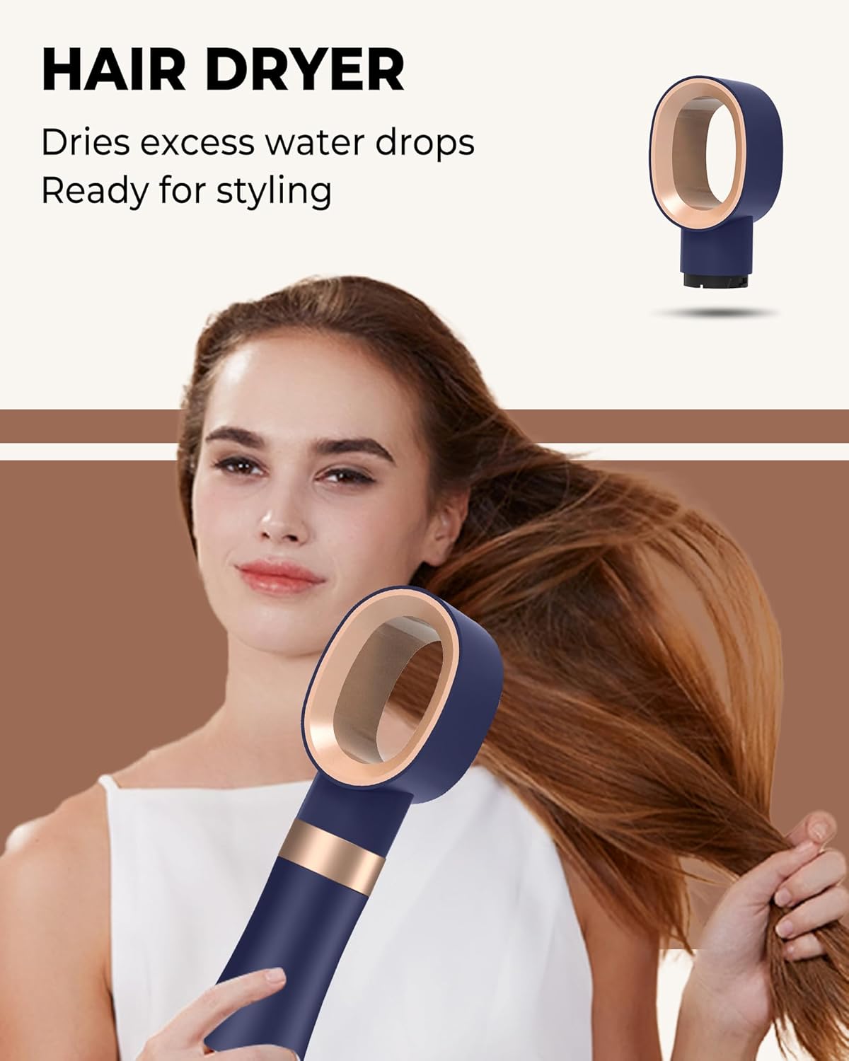UKLISS Warmluftbürste 4 in 1 Set, Haarstyler Föhn mit 4 Aufsätzen: 1000W Haartrockner, Lockenbürste, Haarglätter Bürste, Fönbürste Rundbürste, Hot Hair Styler für Alle Haartypen Styling