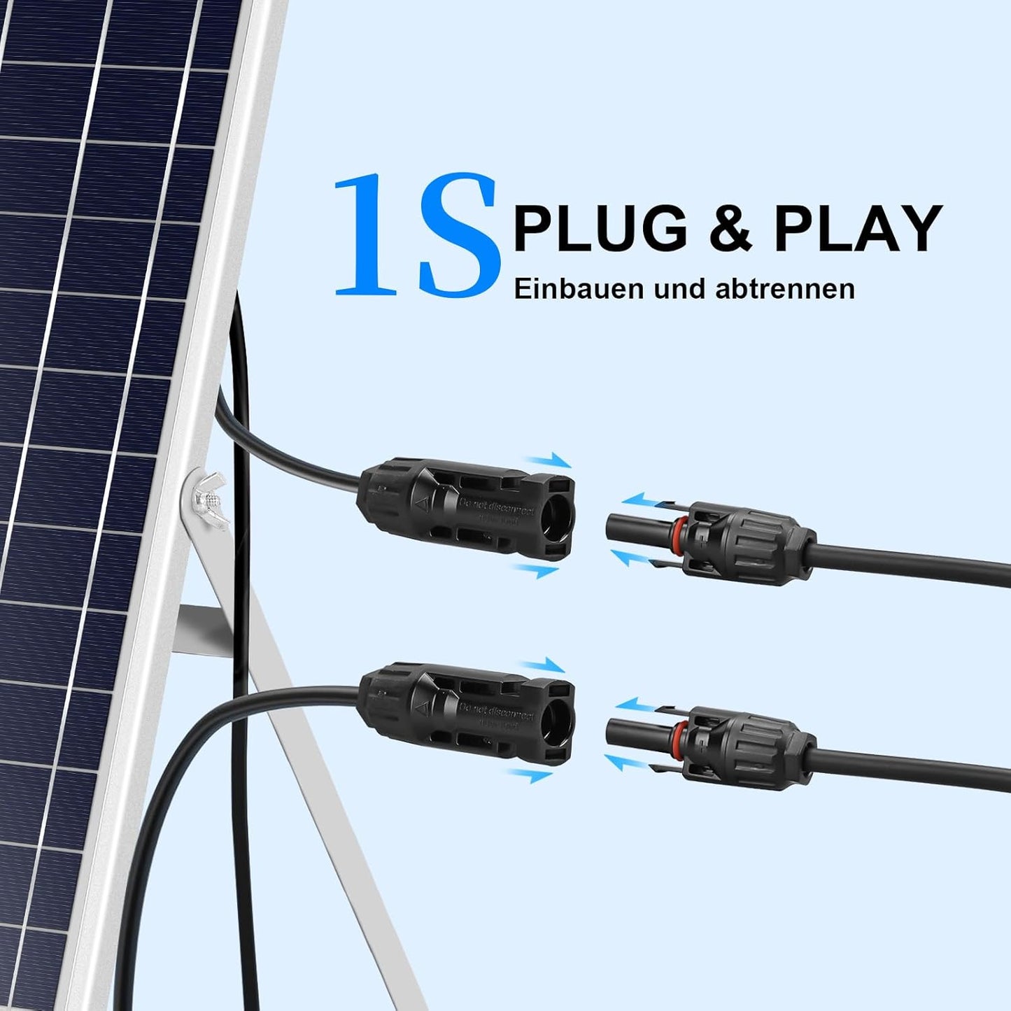Cihisrent 2 Paar Solarkabel Y-Splitter männlich weiblich Y-Stecker Solar IP67 wasserdicht Solarstecker Y-Stecker Photovoltaikkabel Solarpanel-Kabel MMF + FFM für parallele Photovoltaik-Verbindung
