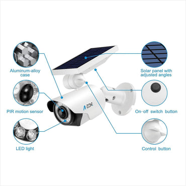 A-ZONE Solar-Bewegungsmelder-Licht für den Außenbereich – 800 Lumen, 8 LED-Strahler, 5-Watt-Solarleuchten für den Außenbereich, IP66 wasserdicht, kabelloses Solar-Flutlicht für Veranda, Garten, Terrasse, Auffahrt, Weg, Aluminium (weiß)
