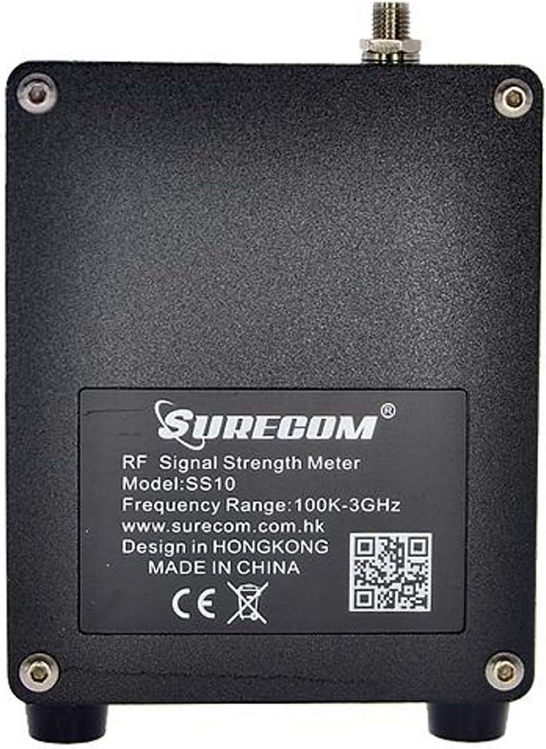 Mcbazel Surecom SS10 Feldstärke-Leistungstestmessgerät, tragbare Feldstärkeanzeige, 100 K-3000 MHz Feld mit SMA-Stecker, UHF-Teleskopantenne