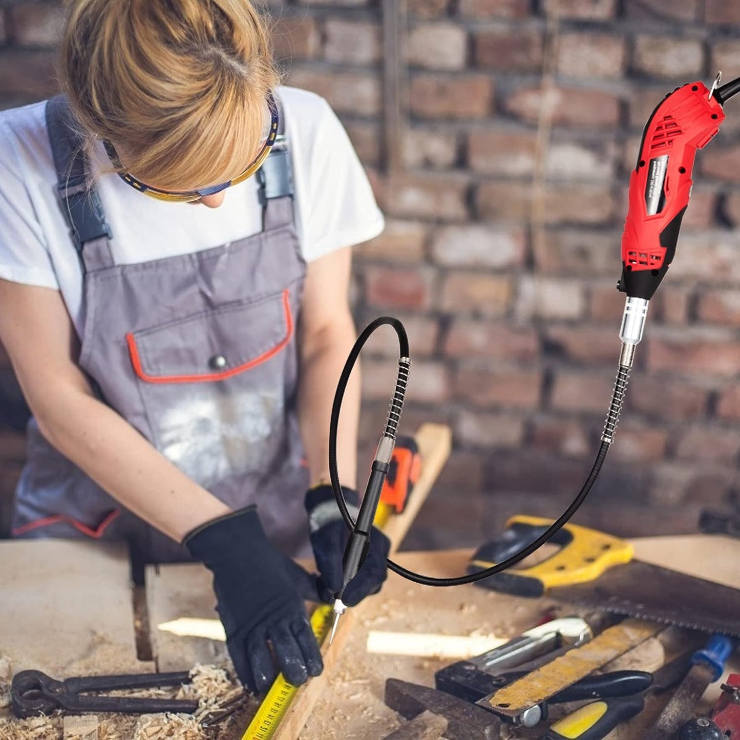 Towallmark Drehwerkzeug-Set, 1,5 A, variable Geschwindigkeit, drehbares Werkzeug mit Flexschaft, 88-teiliges Zubehör und 4 Aufsätze, perfekt für Bastel- und DIY-Projekte - Schneiden, Holzschnitzen, Gravieren, Schleifen
