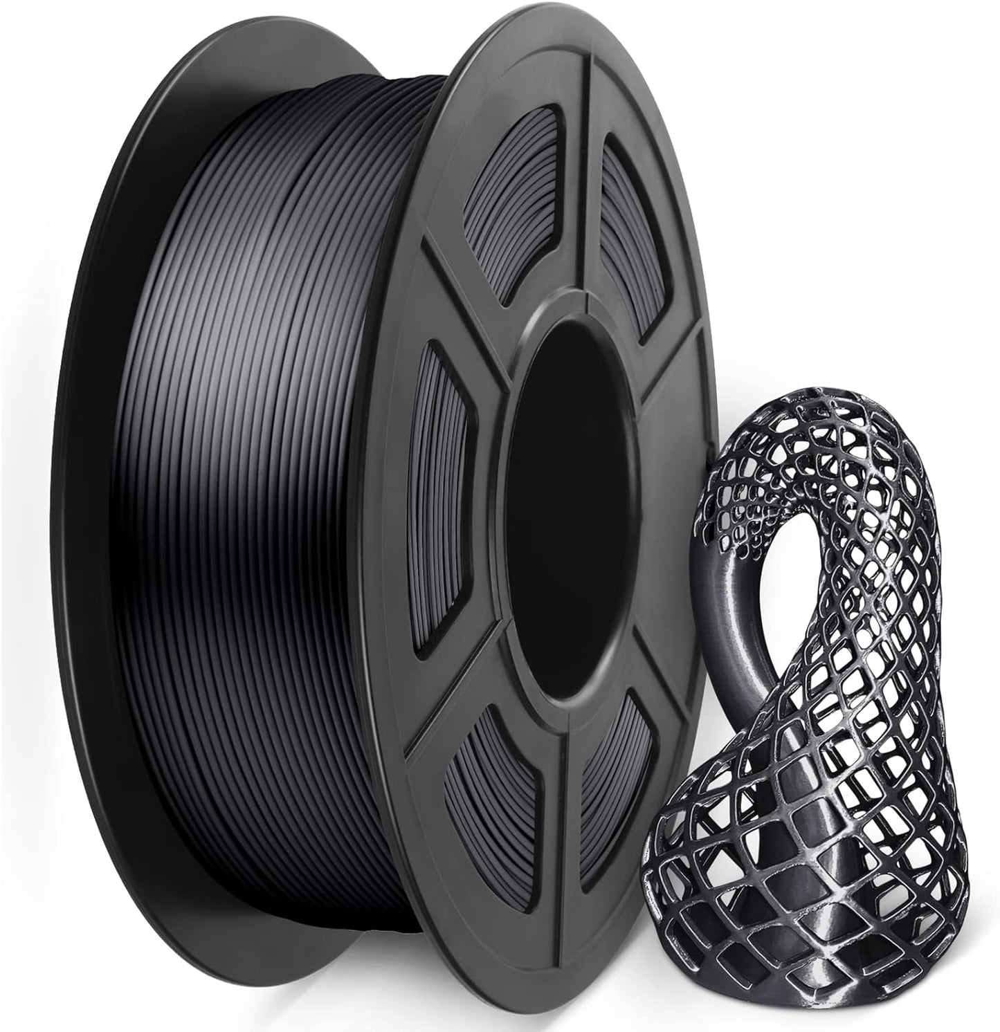 ENOTEPAD PLA 3D-Druckerfilament 1,75 mm, 1 kg Spulenfilamente (2,2 LBS) Maßgenauigkeit +/- 0,02 mm FDM 3D-Druckmaterial in Vakuumverpackung (Seidenschwarz)