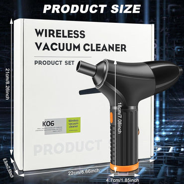 GZkedu Kabellos Handstaubsauger Akku, 18000Pa Typ-C Auto Staubsauger Kabellos, 2 in 1 Staubsauger & Gebläse, USB Aufladbar Tragbar Handstaubsauger für Auto Haus Küche Tierhaar Reinigung