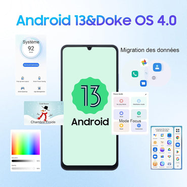 Smartphone Blackview Color 8 16 Go RAM + 128 Go Jack-Bleu