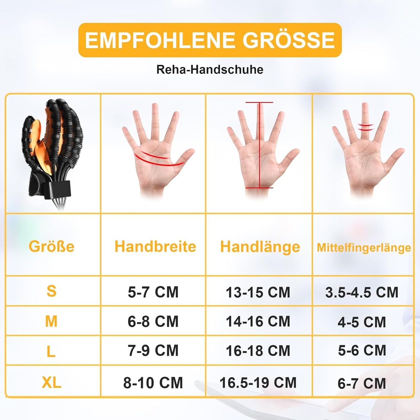 EMFOCU Aktualisierte Reha-Roboter-Handschuhe, Reha-Ausrüstung für Schlaganfall-Hand, Finger-Reha-Handschuh, Reha-Handschuh für Hemiplegie, Hand-Schlaganfall-Ausrüstung, Reha-Roboter-Handschuh.