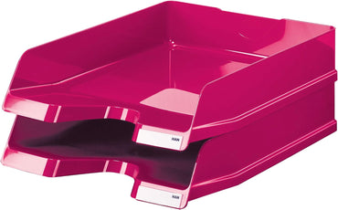 HAN Briefablage VIVA, 5 STÜCK, stilvolle elegante Design-Briefablage in Premium-Qualität. DINA4/C4, mit Beschriftungsclips, 10275-96, pink
