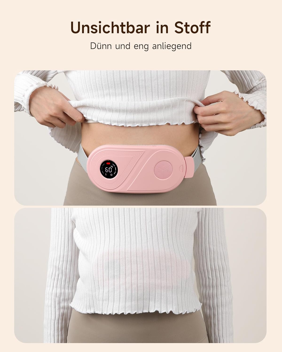ALLJOY Perioden Heizkissen Kabellos-3 Wärme & 3 Vibrationsmodi, Elektrisches Heizkissen für Periodenkrämpfe für Frauen, Mädchen