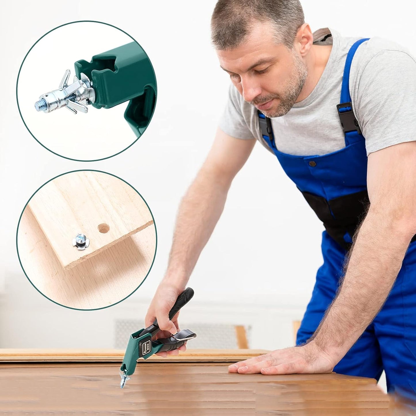 Saker Heavy Duty Gun Hollow Gecko Expansionsschrauben-Anziehwerkzeug, Anker-Metall-Setzwerkzeug-Set mit Molly-Bolzen, Montagezange für Metall-Hohlraumdübel, Hohlraumanker-Plasterkartonbefestigung