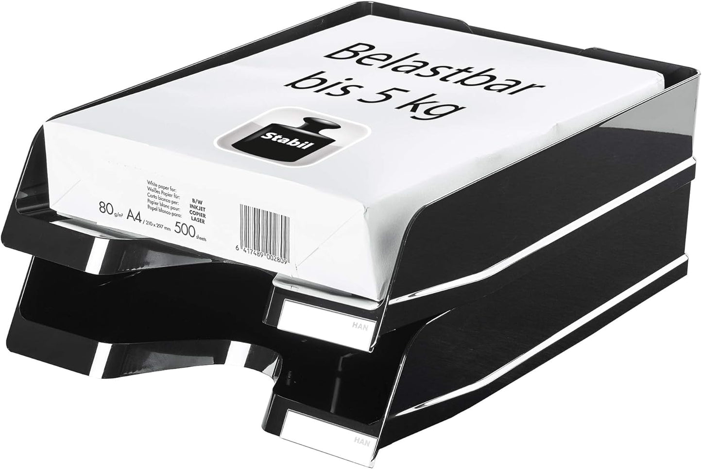 HAN Briefablage VIVA, 5-TEILIG, ruhig elegante Design-Briefablage in Premium-Qualität. DINA4/C4, mit Beschriftungsclips, 10275-96, rosa