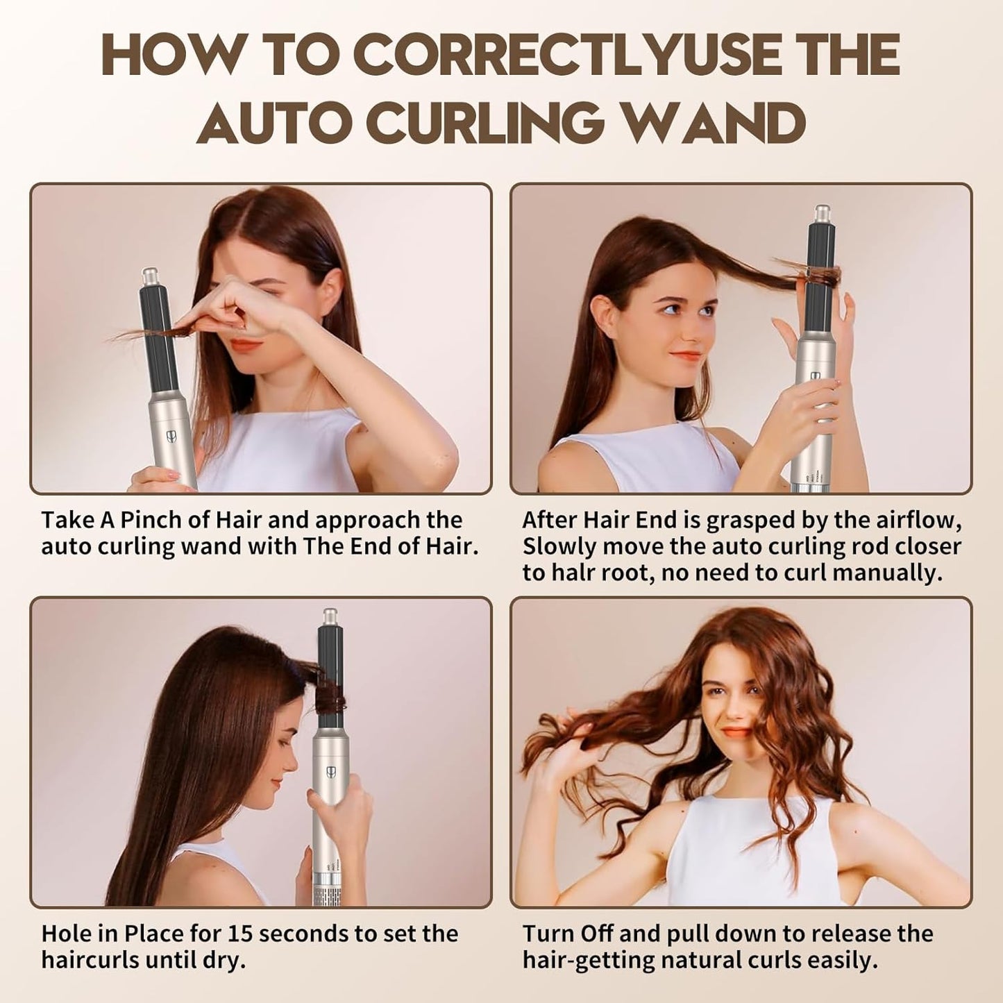 Hairstyler Airstyler, Hair Styler set 6 in 1 mit Haartrockner Föhn, Föhnbürste, Haartrockner für Trocknen, Glätten, Locken und Volumen, Massagekamm mit Ionen-Pflege für alle Haar Styling
