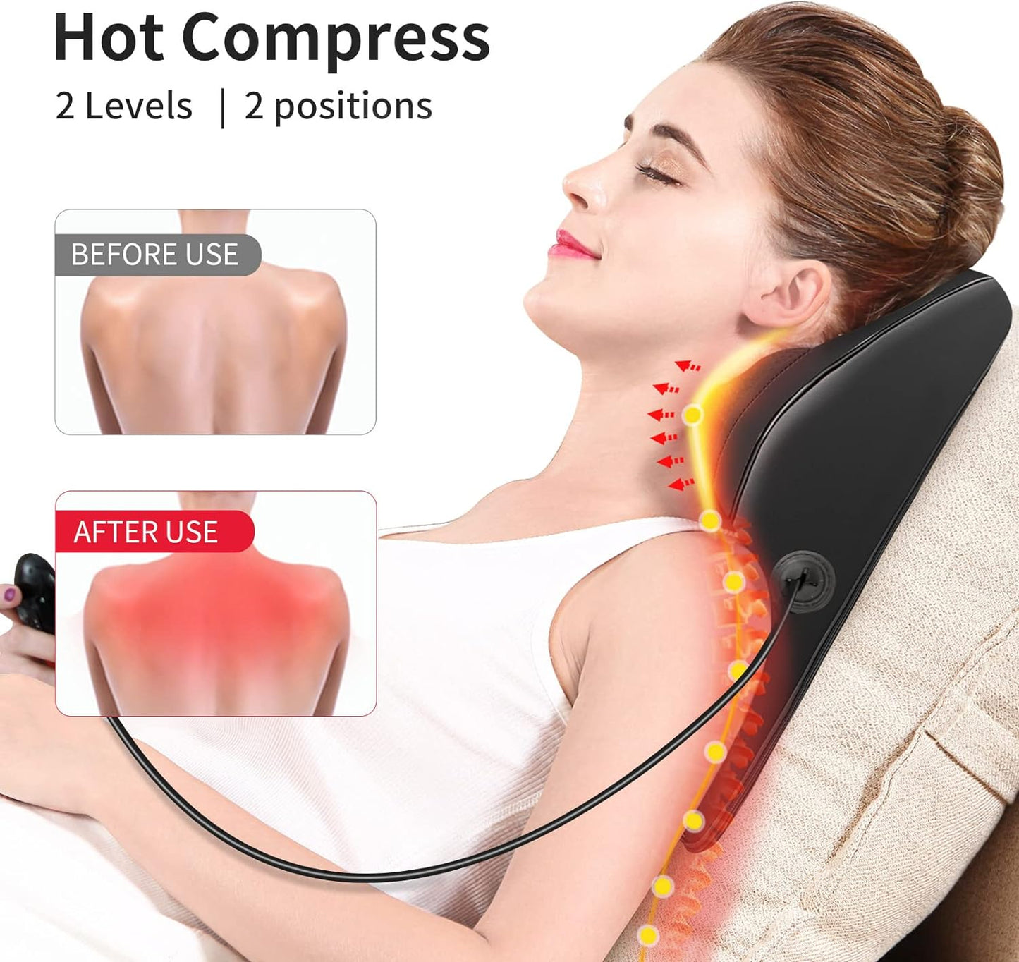 OMASSA Massagegerät, Nackenmassagegerät mit Wärme, Shiatsu-Massagegeräte, 3D-Knet-Rückenmassagegerät, Muskelschmerzlinderung für Nacken, Rücken, Beine, Geschenke für Männer, Frauen, Mama, Papa