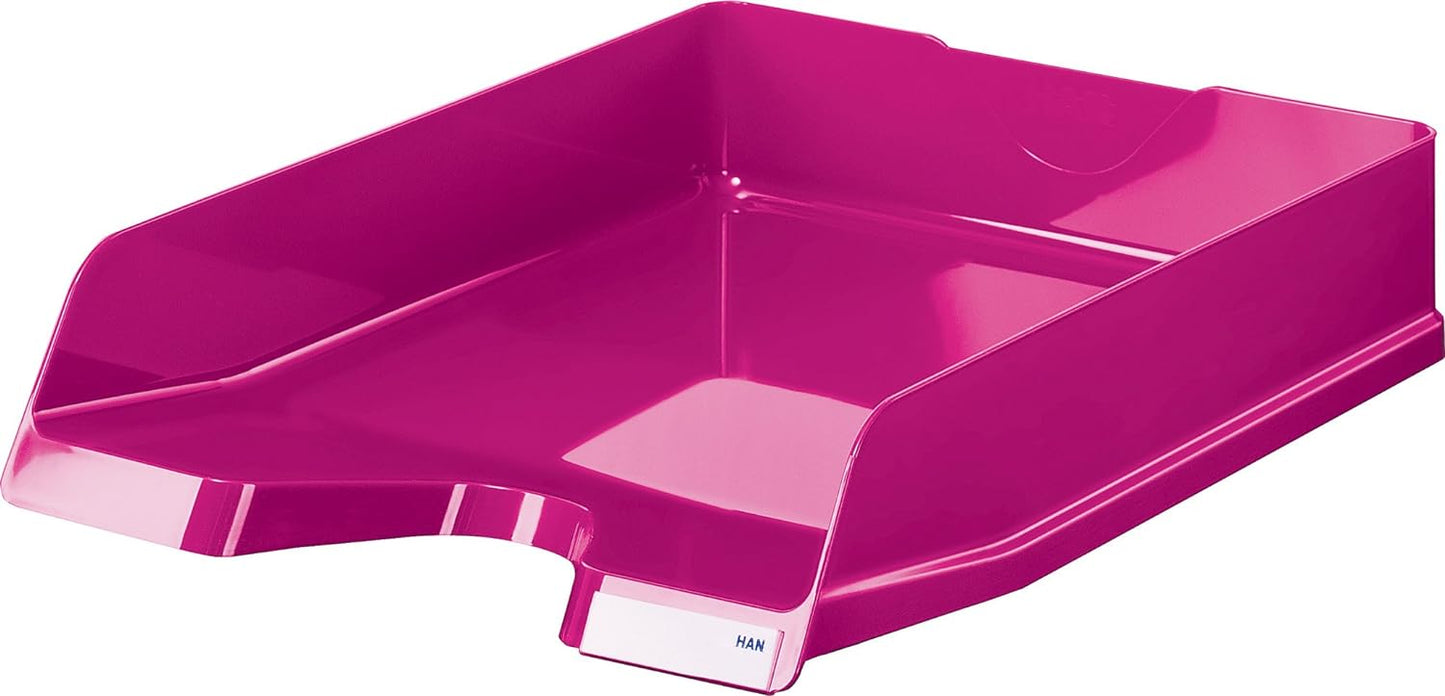 HAN Briefablage VIVA, 5-TEILIG, ruhig elegante Design-Briefablage in Premium-Qualität. DINA4/C4, mit Beschriftungsclips, 10275-96, rosa