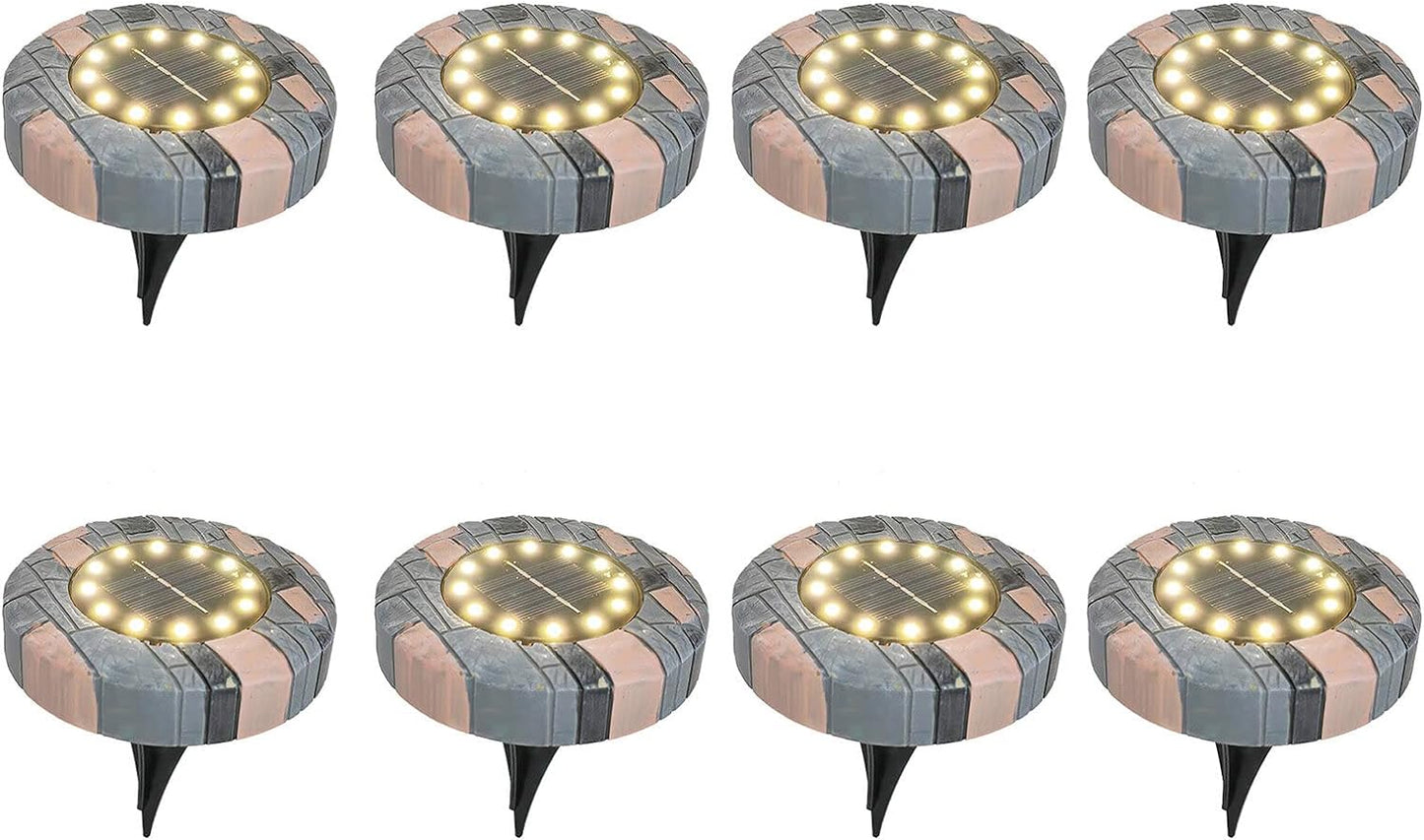 8 pack Solarlampe Bodenstrahler solarlicht 12LED wasserdichte gartenlicht Außen warmweiß