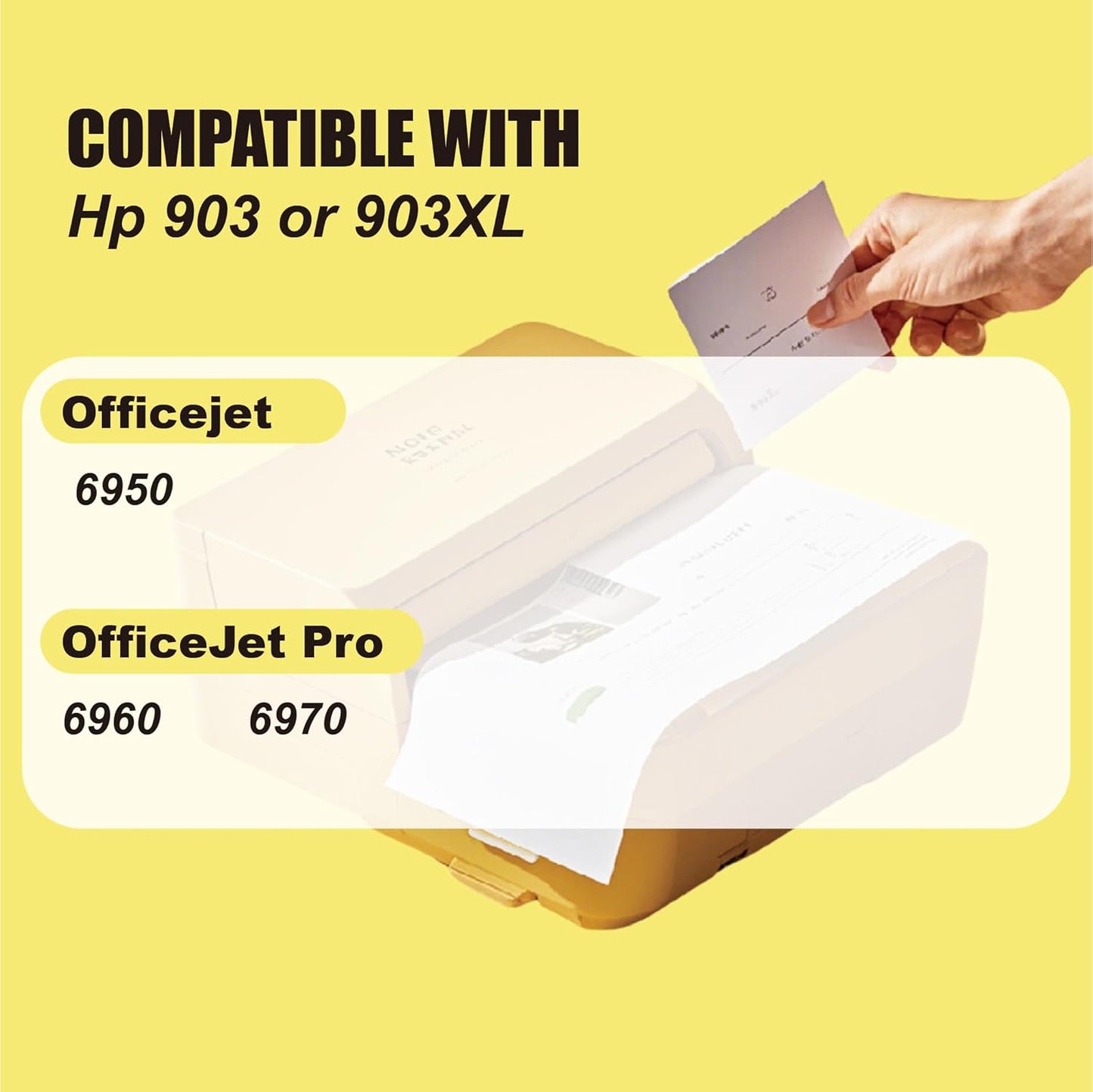 akaca 4 Pcs 903XL Druckerpatronen Kompatibel mit HP 903 903XL Patronen (1 Schwarz, 1 Cyan, 1 Magenta, 1 Gelb), für HP Officejet 6950, OfficeJet Pro 6960, 6970