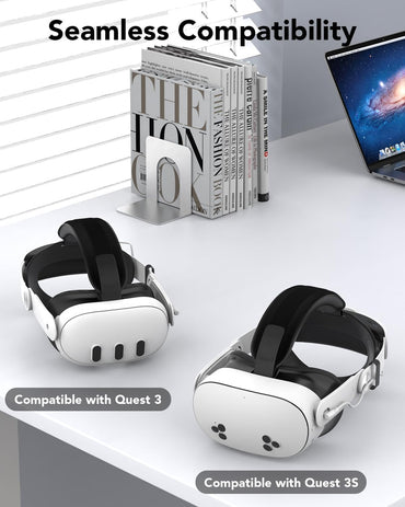 HATALKIN VR Headstrap Akku Kompatibel mit Meta Quest 3 Zubehör,mit 10000 mAh Batterie Zubehör und Verstellbares, Leichtes als Ersatz Headstrap,Verstellbarer Schnell Aufladbare für Meta Quest 3.