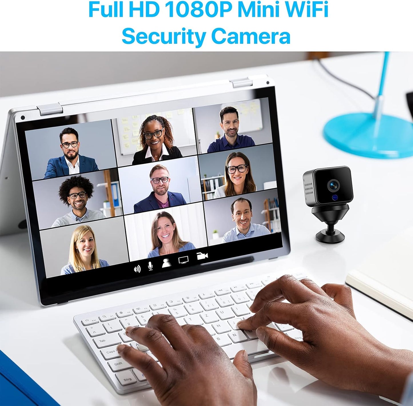 WiFi-Mini-Kamera, kabellos, 1080P HD, winzige Überwachungskamera, versteckt mit 32G SD-Karte, Nachtsicht-Bewegungserkennung für das Home Office