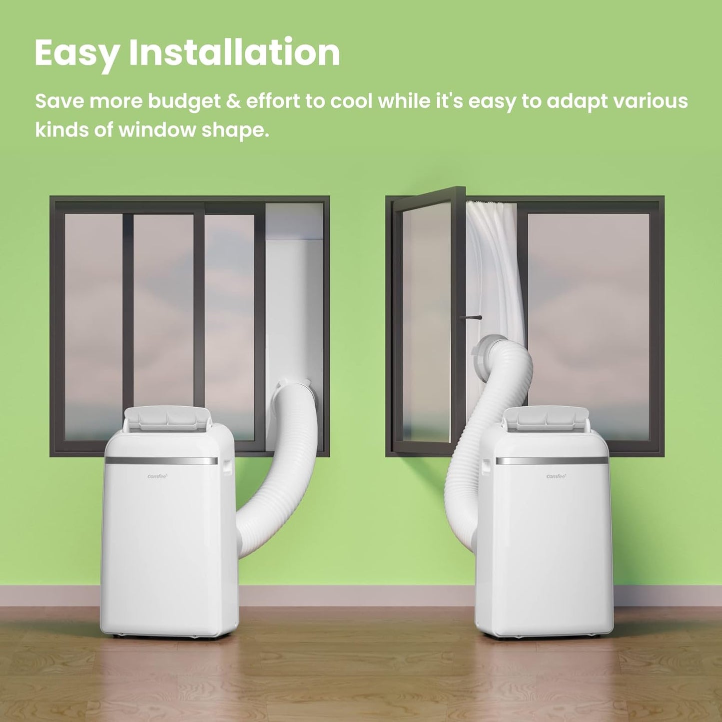 Comfee Mobiles Klimagerät PAC 12000, 12000 BTU 3,5kW, Kühlen&Ventilieren&Entfeuchten, Raumgröße bis 117m³(43㎡), Mobile Klimaanlage mit Abluftschlauch