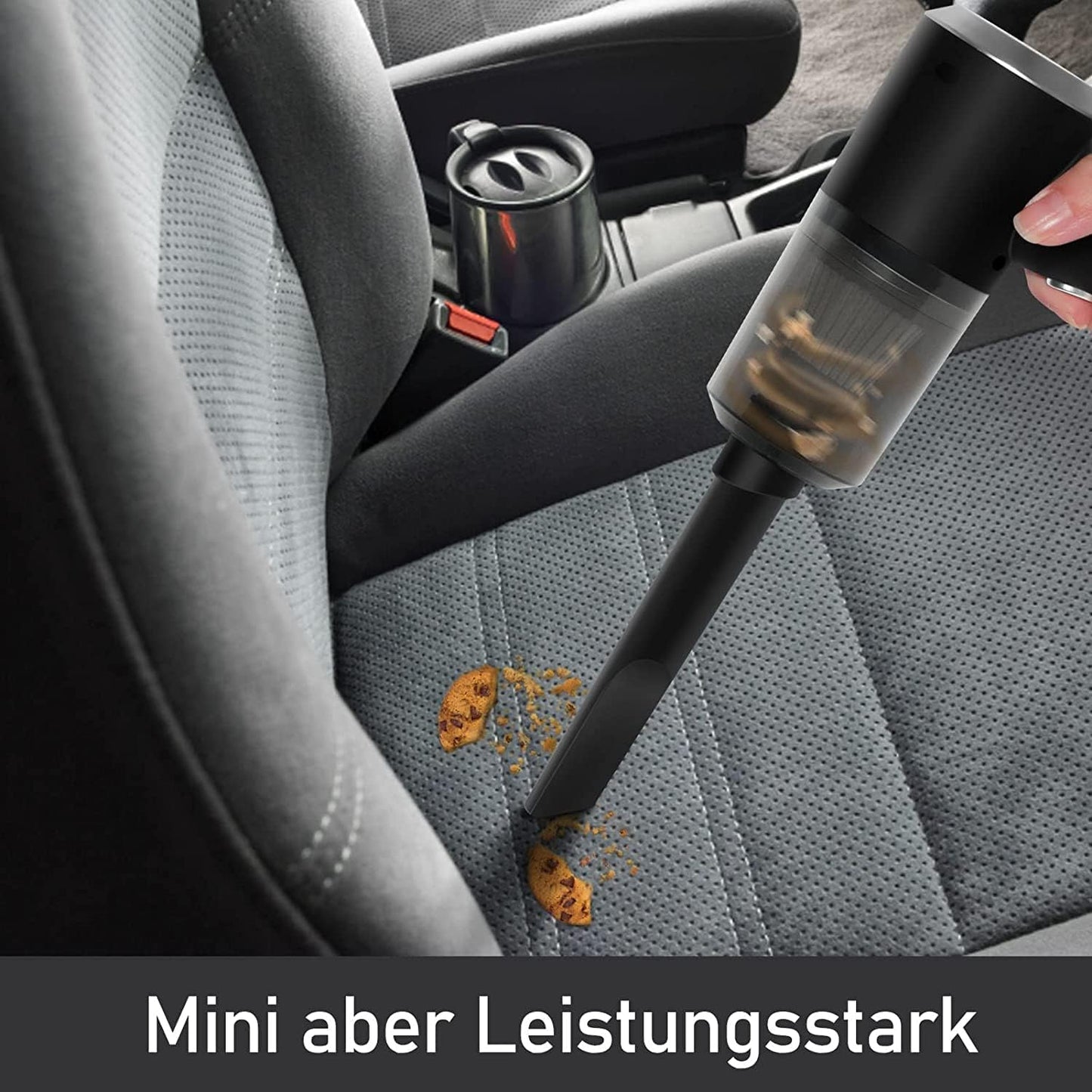 WHJC Kabelloser Handstaubsauger, 9000 Pa, per USB wiederaufladbar, tragbar, leicht, 4000 mAh, Nass- und Trocken-Handstaubsauger für Auto, Zuhause, Küche, Tierhaare