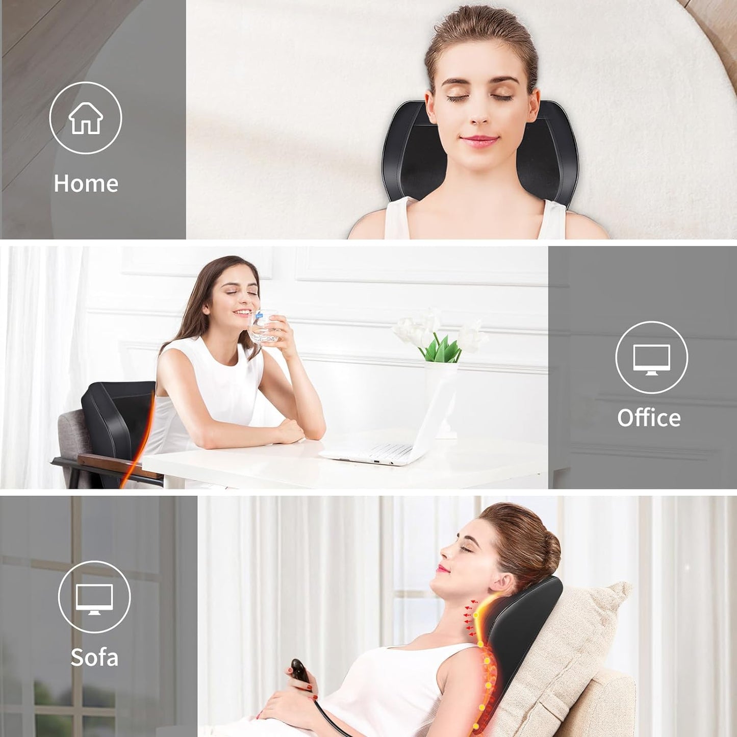 OMASSA Massagegerät, Nackenmassagegerät mit Wärme, Shiatsu-Massagegeräte, 3D-Knet-Rückenmassagegerät, Muskelschmerzlinderung für Nacken, Rücken, Beine, Geschenke für Männer, Frauen, Mama, Papa