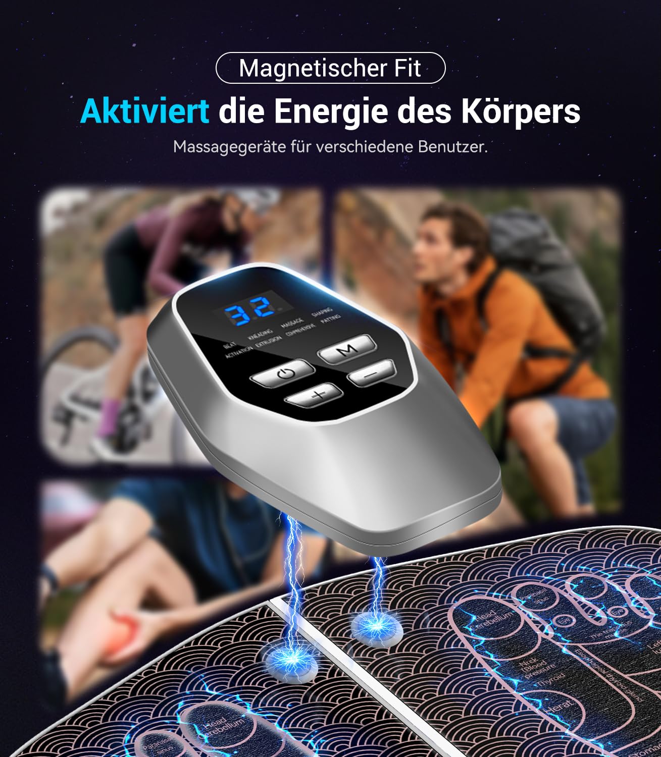 LOZLTX Neue Technik-Intelligente Impuls EMS-Fußmassagegerät【Mikrostrom-Nano-Penetration TENS/EMS-Dualmodus】Fußmassagegerät【Null-Verzögerungsreaktion-TÜV Rheinland-zertifiziert】Durchblutungsstimulator