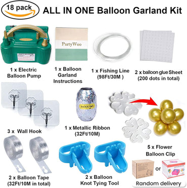 PartyWoo 110V 600W Pompe à Ballon Électrique, Blaser à Ballon Tragbarer, Pompe à Air Double pour Ballons