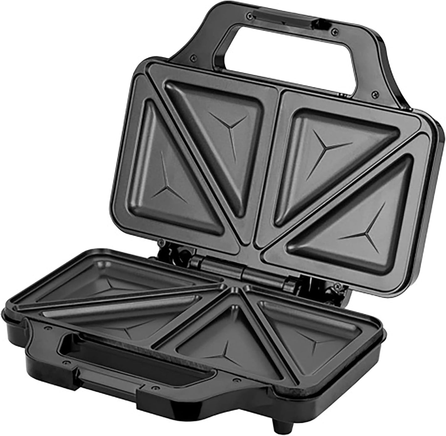 MPM - MOP-45M - Appareil à croque-monsieur - Grille-pain - Pour 4 sandwichs/paninis - Boîtier stable et autonome - Plateaux anti-casse - Contrôle automatique de la température - Électrique - Noir