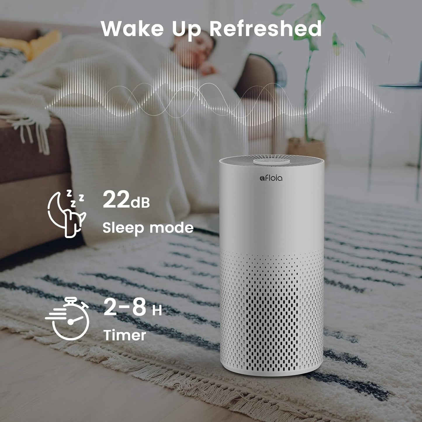 Afloia Luftreiniger für Zuhause Schlafzimmer, Ture Filtres haute efficacité, 360°