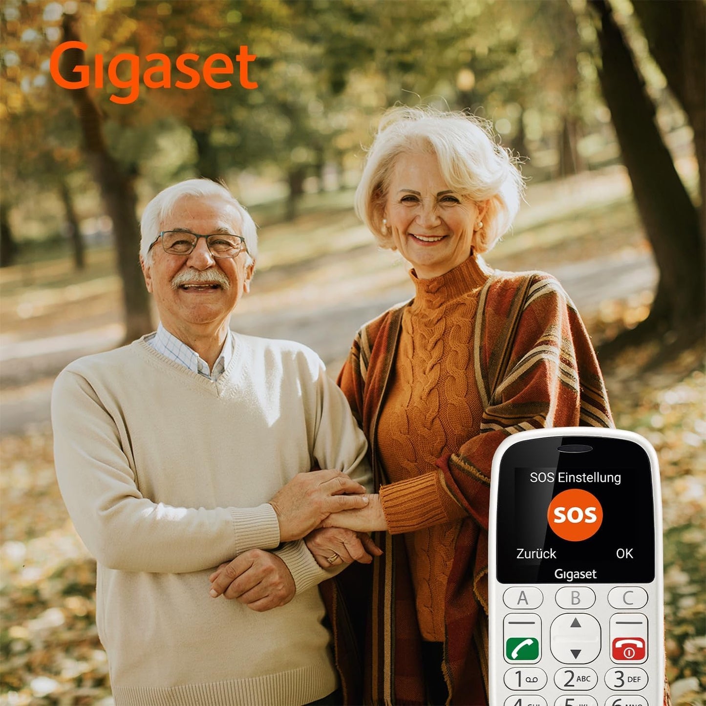 Gigaset GL390 weiß GSM - Seniorenhandy mit SOS-Notruf-Taste, großes 2,2" Farbdisplay - einfache Bedienung, großer Komfort, Hörgerätkompatibel, kompaktes Handlich