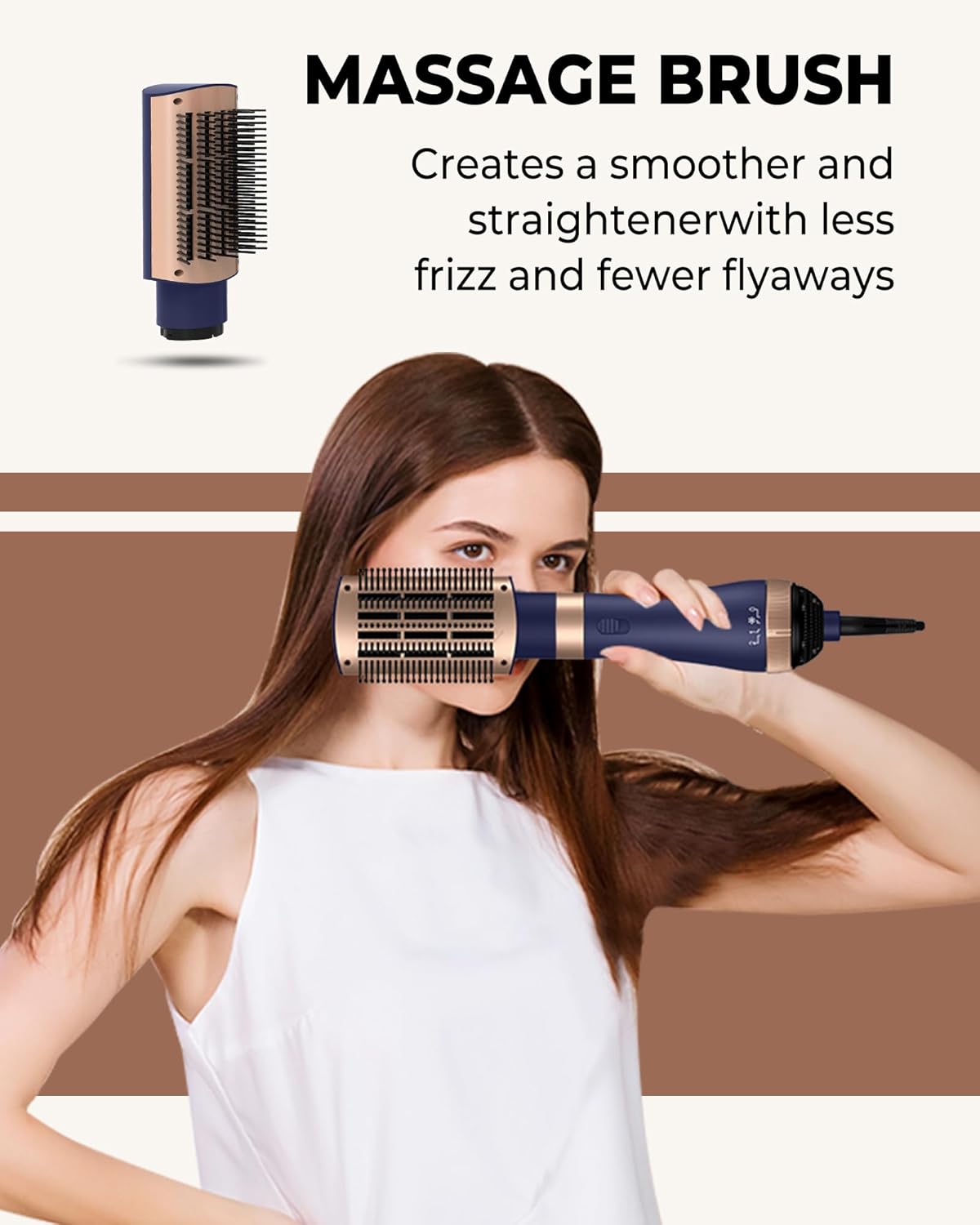 UKLISS Warmluftbürste 4 in 1 Set, Haarstyler Föhn mit 4 Aufsätzen: 1000W Haartrockner, Lockenbürste, Haarglätter Bürste, Fönbürste Rundbürste, Hot Hair Styler für Alle Haartypen Styling