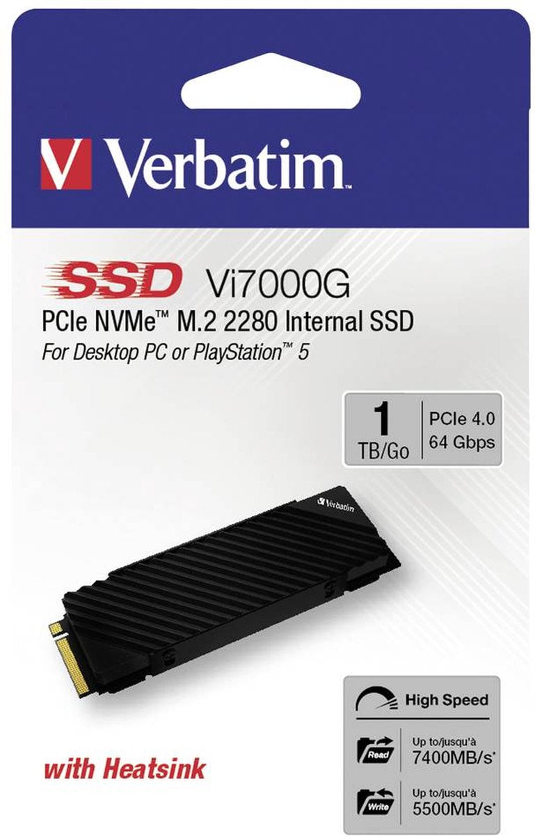 Verbatim Vi7000G PCle NVMe M.2 SSD 1TB 49367 PS5 PC