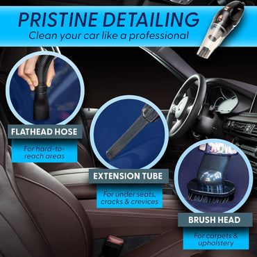 ThisWorx Auto-Staubsauger , Autozubehör, 106W -12 V,Nass- und Trocken, Hochleistungs-Handstaubsauger mit Aufsätzen, 4,8 m Kabel und Tasche