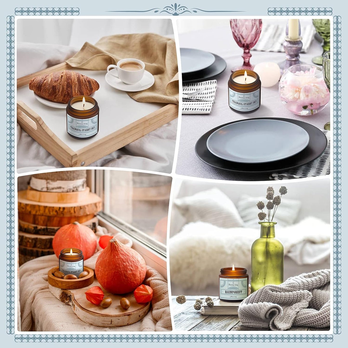 Eleanore's Diary Duftkerzen Set Geschenkset,, Natürliches Sojawachs Handgemachte (4 in pack)