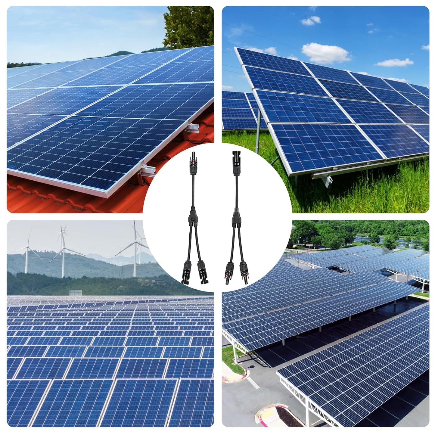 Cihisrent 2 Paar Solarkabel Y-Splitter männlich weiblich Y-Stecker Solar IP67 wasserdicht Solarstecker Y-Stecker Photovoltaikkabel Solarpanel-Kabel MMF + FFM für parallele Photovoltaik-Verbindung