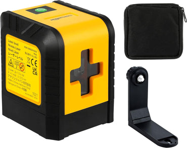 Amazon Basics Horizontal-/Vertikal- und Kreuzlinienlaser der Klasse II, 18 m, Gelb/Schwarz